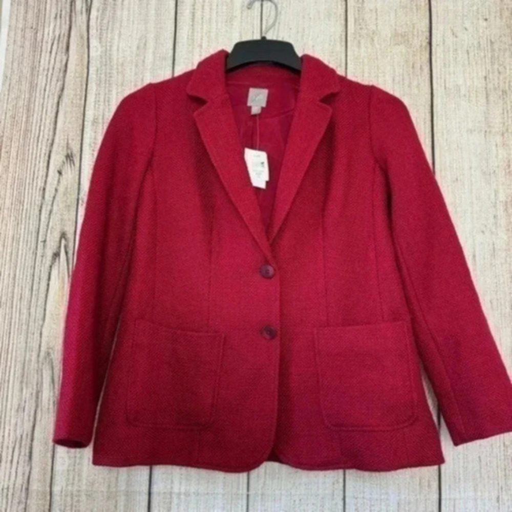 J.Jill Womens textured tweed wool blend blazer Jacket size XS Petite
